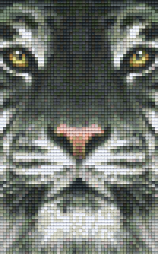 Tiger Face In Black & White Two [2] Baseplate PixelHobby Mini-mosaic Art Kit image 0